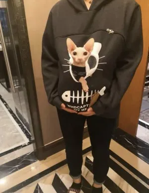 Sweatshirt Pull Poche Kangourou pour Chat