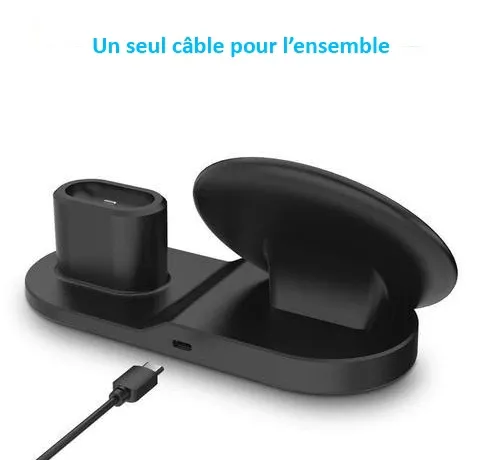 Chargeur sans fil 3 en 1 de Téléphones, Montres et Airpods Chargeur sans fil 3 en 1 de Téléphones, Montres et Airpods