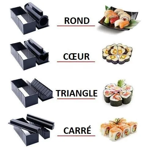 Ensemble de Moules à Sushi - 10 pièces Ensemble de Moules à Sushi - 10 pièces