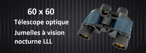 Jumelles Professionnelles 60 x 60 Vision Nocturne 3000M HD