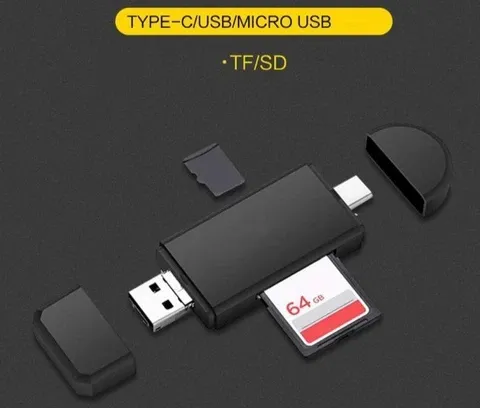 Lecteur de Carte 3-en-1 Micro USB, USB et Type C Lecteur de Carte 3-en-1 Micro USB, USB et Type C