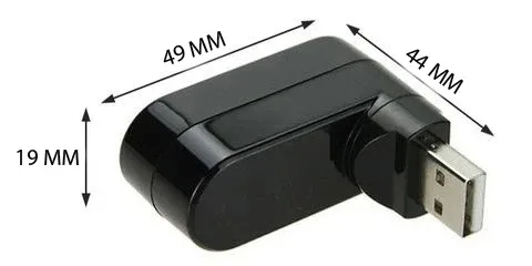 Mini Multi-ports USB Rotatif à 3 Ports