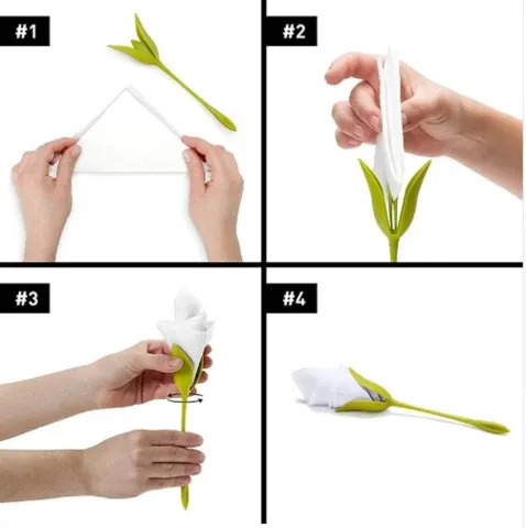 Porte-serviette en forme de Fleur (lot de 4)