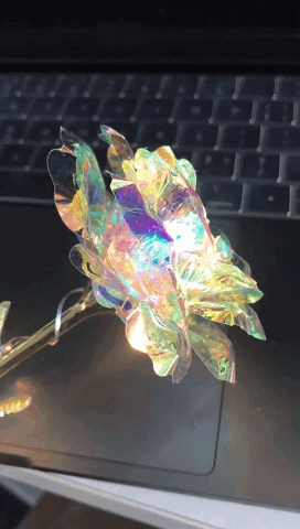 Rose Rayonnante En Cristal Et Or Rose Rose Rayonnante En Cristal Et Or Rose