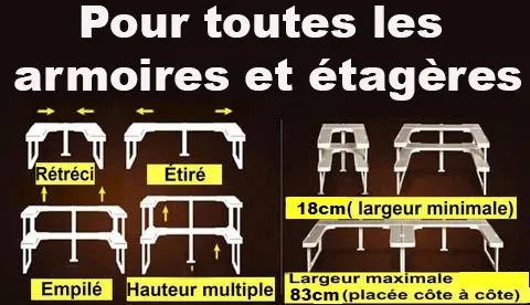 Organisateur - Support d’Étagères Ajustable