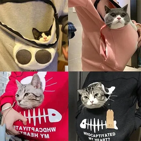 Sweatshirt Pull Poche Kangourou pour Chat Sweatshirt Pull Poche Kangourou pour Chat